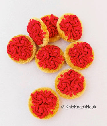 Beige Velvet Fabric Buttons